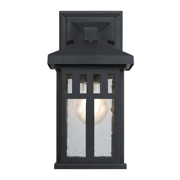 Westinghouse Fixture Wall Outdoor 60W Burnham, Textured Black Clear Seeded Glass 6120800 - main